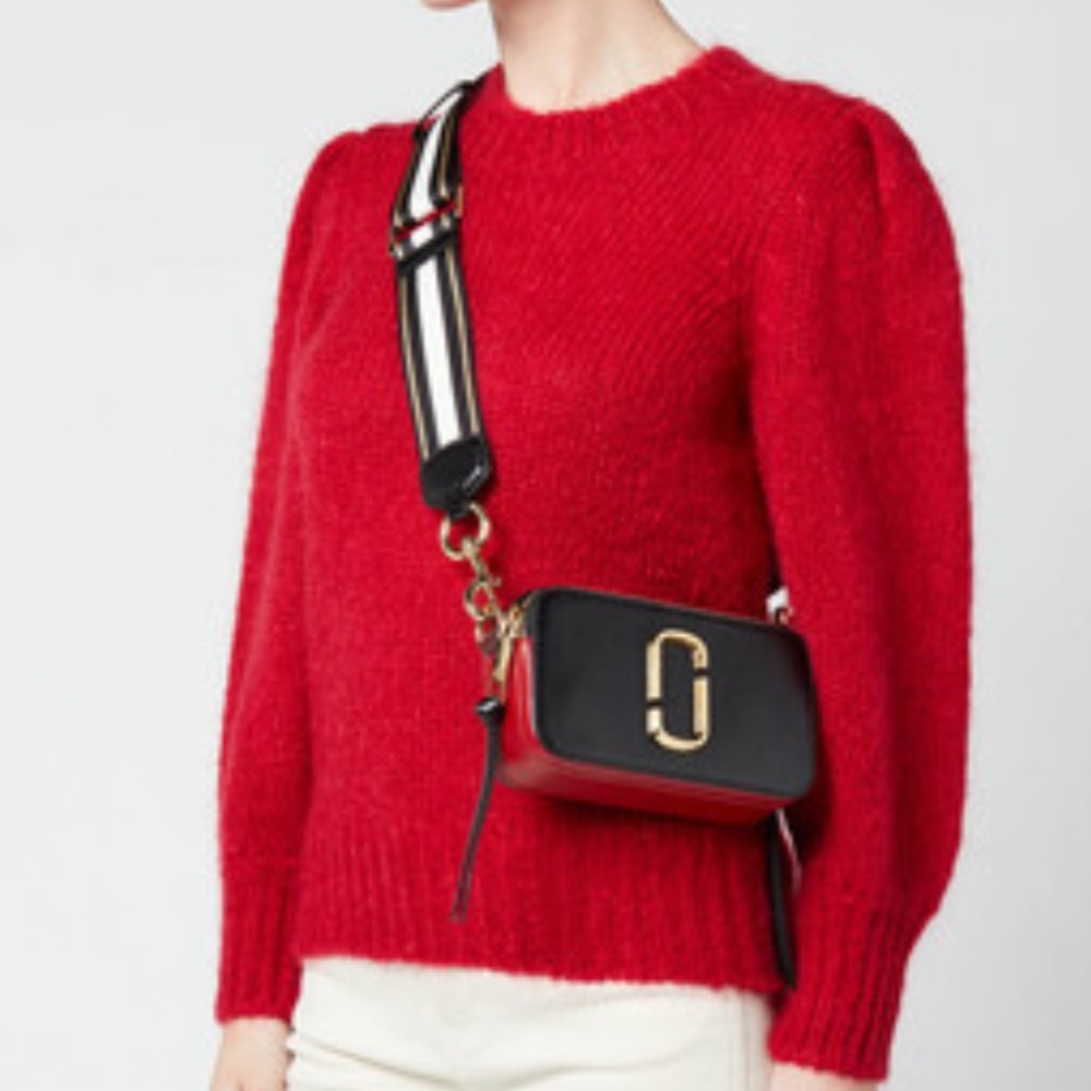 Marc Jacobs Black and Burgundy Crossbody Bag